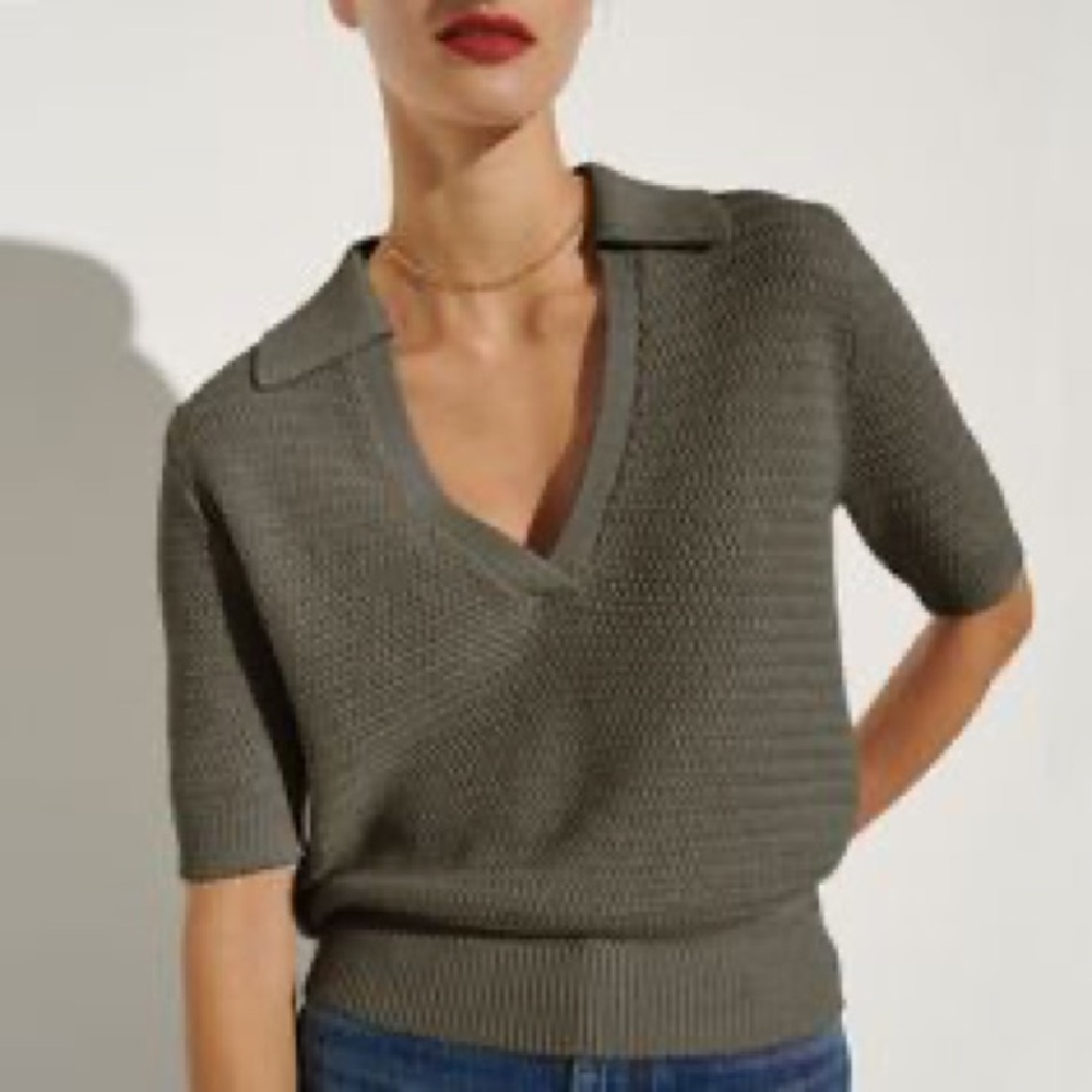 The Reset R Label Knit top  Gray size large